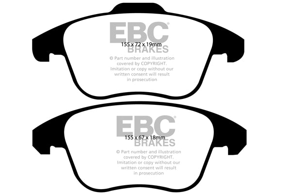 EBC Brakes Greenstuff 6000 Series Truck and SUV Brake Pad Set (DP6992)