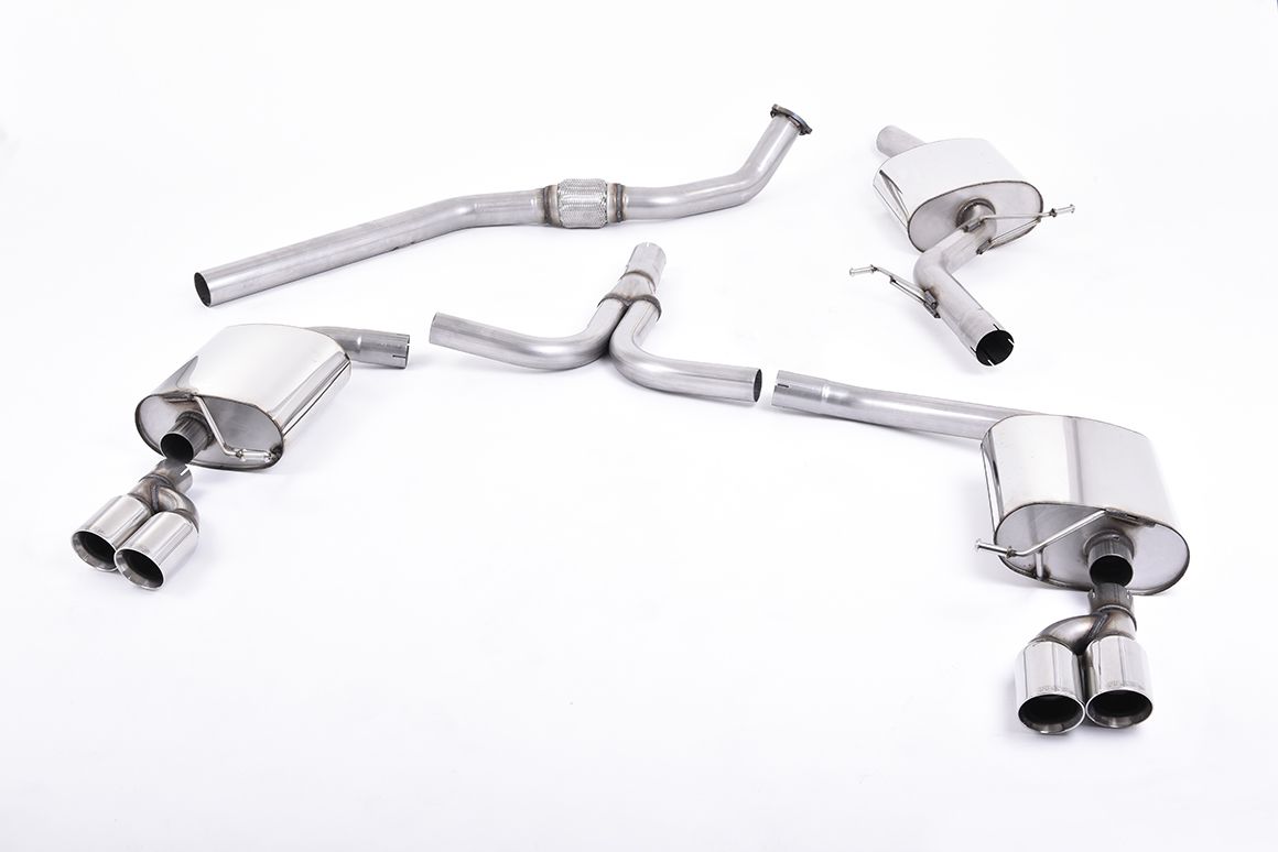 Milltek Sport Cat-back Exhaust - 2008 - 2011 Audi A4 2.0 TFSI S line B8 (2WD and quattro manual-only) Saloon & Avant