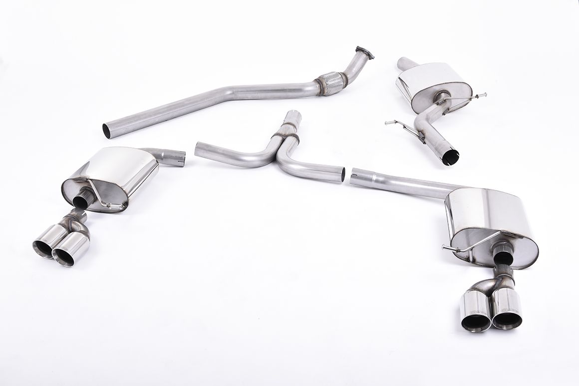 Milltek Sport Cat-back Exhaust - 2008 - 2011 Audi A4 2.0 TFSI S line B8 (2WD and quattro Tiptronic-only) Saloon & Avant