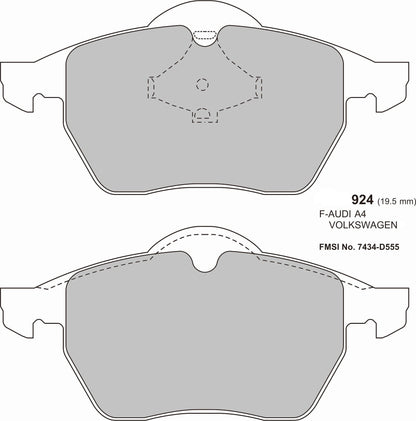 1996 - 2000 AUDI A3 (8L1) 1.9 TDi PBS  Front Brake Pads