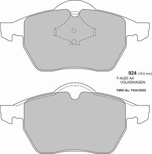 1996 - 2000 AUDI A3 (8L1) 1.8 T Sport 20V PBS  Front Brake Pads
