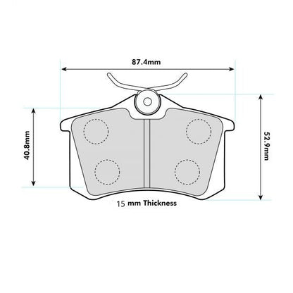 1995 - 2002 AUDI A8 (4D2, 4D8) 3.7 32V quattro PBS  Rear Brake Pads