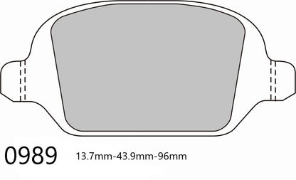 2010 -  FIAT 500 / 595 / 695 (312_) 1.4 (312.AXF1A) PBS  Rear Brake Pads