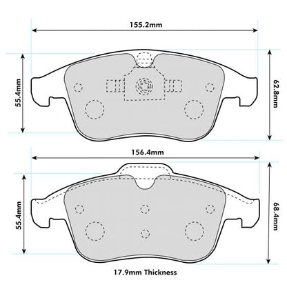 2013 -  RENAULT Clio IV 1.6 RS PBS  Front Brake Pads