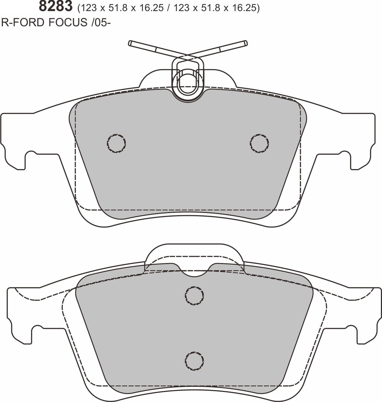2011 - 2018 FORD FOCUS III 1.0 EcoBoost PBS  Rear Brake Pads