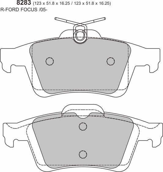 2011 - 2018  FORD FOCUS III Saloon 2.0 TDCi PBS  Rear Brake Pads