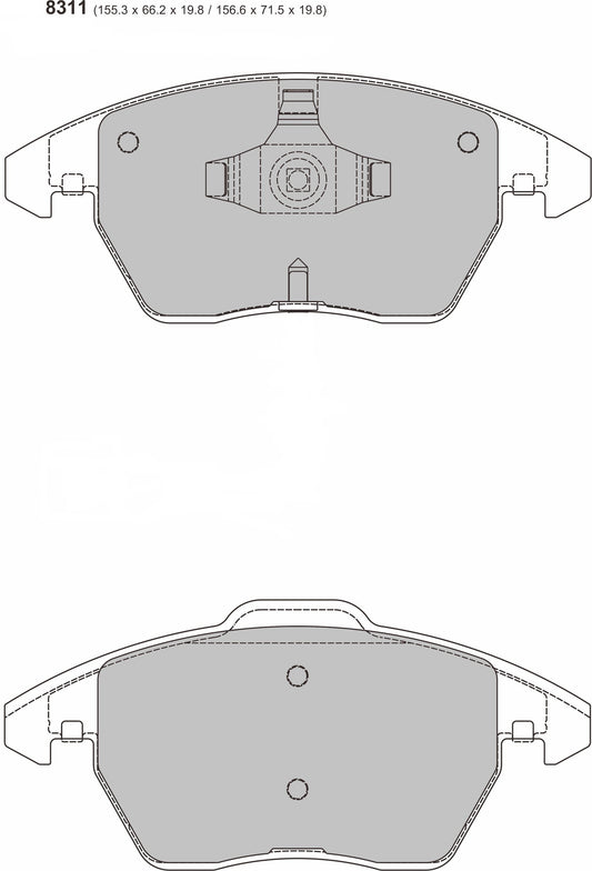 2013 - 2017 VOLKSWAGEN SCIROCCO MK3 (137, 138) 2.0 TDI PBS  Front Brake Pads