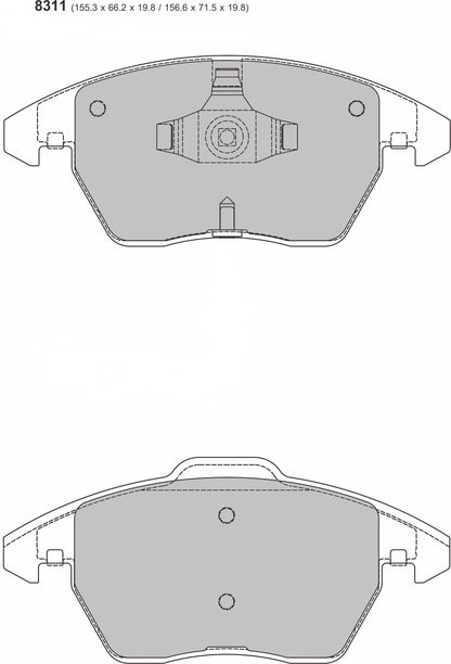 2011 -  VOLKSWAGEN GOLF VI Convertible (517) 2.0 TDI PBS  Front Brake Pads