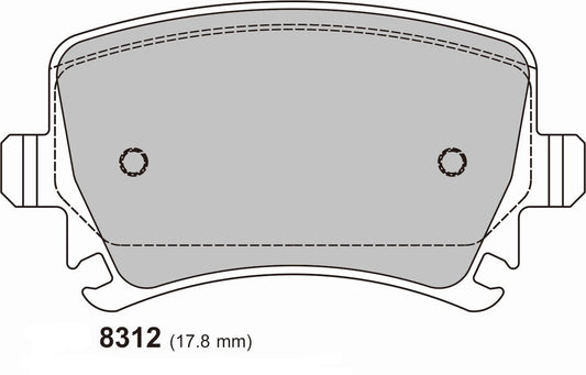 2006 - 2012 AUDI A3 (8P1) S3 Quattro PBS  Rear Brake Pads