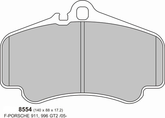 2004 - 2005 PORSCHE 911 Convertible (996) 3.6 S  PBS  Front Brake Pads