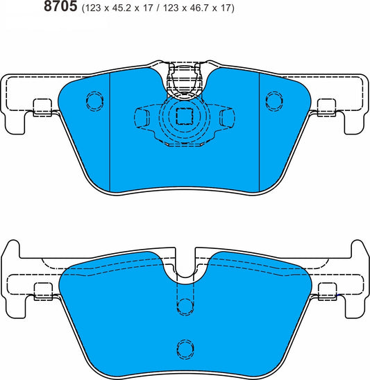 2013 -  BMW 1 (F21) 118 d xDrive (Standard Caliper) PBS  Rear Brake Pads