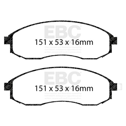 EBC Brakes Greenstuff 6000 Series Truck and SUV Brake Pad Set (DP6992)