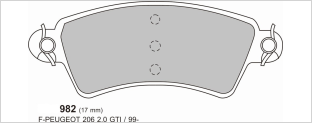 2002 -  PEUGEOT 206 1.6 i SW 16V PBS  Front Brake Pads